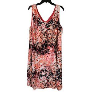 Dressbarn Women's Pink & Black Floral Dress